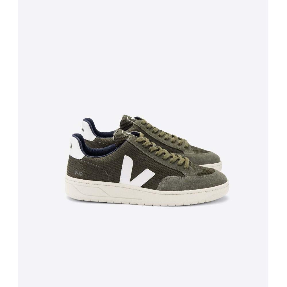 Veja V-12 B-MESH Sneakers Dames Olijfgroen | NL 672JPQ